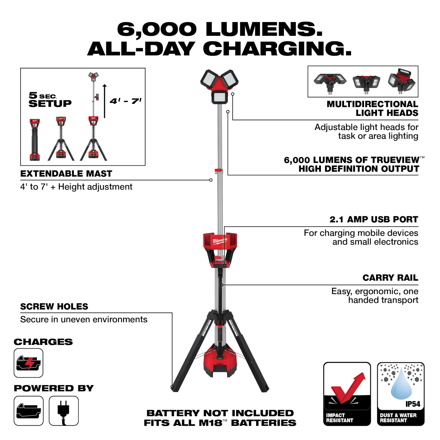 Milwaukee M18™ ROCKET™ Tower Light/Charger - Image 8
